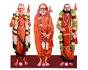 Vils MahaPeriyava Jayendra Saraswathi Swamy Vijayendra Saraswati Swamigal Divine Holy Blessing Wood & Plastic Wall Mount/Table Top Photo Frame Cutout with Back Stand (8 inch X 8 inch)
