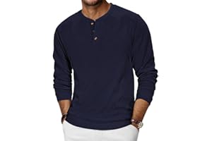 TARAINYA Henley Sweatshirts Homme Coton Sweat sans Capuche Manches Longues