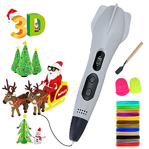 HQKJ Stylo 3D? Imprimer Pen Stylo 3D avec écran LCD, 3 Types de contrôle de la Vitesse et de réglage de la température, Mode Manuel Unique, Cadeau pour Enfants et Adultes, Cadeau de Noël