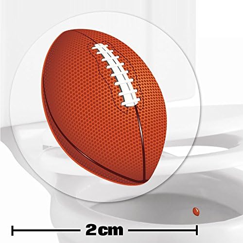 10 x American Football Toilet Target Stickers - 2cm Wide - Cleaner Bathroom/Restroom Floor In A Flash With No Cleaning Products - Helps Improve Aim And Hit The Target - Toilet/Potty/Urinal Training Aid Aiming Reward - Suitable For Children, Toddlers, Boys And Adults