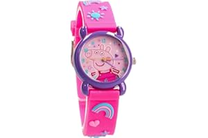Pret Vadobag - zegarek analogowy - Świnka Peppa - różowy - fioletowy - dla dzieci - Szkoła - Przedszkole - Przedszkole - Wakacje - Dziewczyna, pasek, pasek