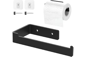 Xpieoyrm Dérouleur Mural pour Papier Toilette, Acier Inoxydable Porte Rouleau Toilette, Support élégant en Noir avec Pied ou Fixation adhésive, Accessoire Pratique pour Rouleaux, Cuisine et Toilettes
