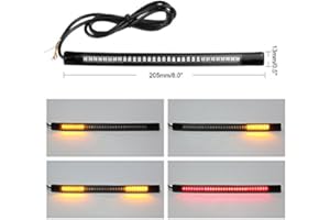 TiooDre Motocicletta Coda Stop Spia Segnale Luce, 12 V Impermeabile 32SMD Luce targa universale flessibile, LED Motociclo Fanale Posteriore Brake Stop Turn Segnale