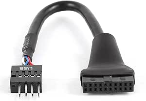 USB 2.0 9Pin Male to Motherboard USB 3.0 20Pin Header Female Cable