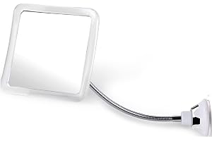 MIRRORVANA Flexibel dimfri duschspegel för rakning med justerbar höjdsvanhals, 360° vridbar och uppgraderad sugning, okrossba