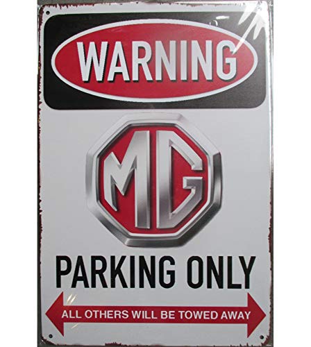 hotrodspirit - Plaque Warning MG Parking Only Voiture Anglaise 30x20 cm tole Affiche Metal Deco Rock Roll
