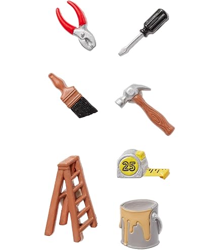 Golgner Boîte à Outils Miniature – 18 Pièces, échelle 1:12, Bois/résine/métal, Décoration Jardin, Maison De Poupée, Cadeau