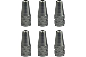 KQNM 6 Piezas Válvulas Tubeless Presta para Bicicleta Adaptador de Tapón, Aluminio Aodizado Presta para Bicicleta Gris Pistola
