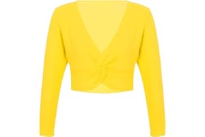 TTAO Enfant Fille Cache-Coeur de Ballet Danse Classique Velours Chaud Hauts de Danse Manches Longues Gymnastique Patinage Boléro Soirée Cérémonie 5-16 Ans