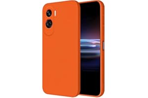 HONLEN Funda Compatible para Honor 90 Lite 5G Case, (6.7" Inches) Líquida TPU Silicona Cover con Anti-Rasguño, Cáscara Suave Cubierta Naranja