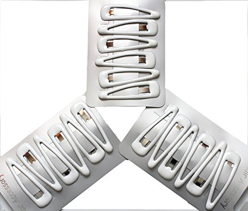 18 x White Sleepy Clips/ Snap Clips/ Hair Clips - School Colours