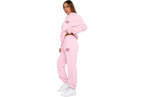 GENERIC Women's Two Piece Letter Graphic Print Hoodies Tracksuit, White Fox Hoodie Tracksuit Womens Leisure Suits Ladies Warm Outfit Full Set Long Sleeve Pullover Loose Activewear Gym Wear Jogger Track Suits