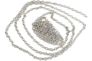 Wadoy 2 METRES SILVER PLATED CHAIN FINDINGS JEWELRY MAKING