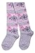 Weri Spezials Baby and Children Tights Flowers and Stripes, Grey, Size: 5-6 years (110/116)