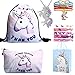 Produktbild RHCPFOVR Einhorn Geschenke für Mädchen 6 Pack - Einhorn Kordelzug Rucksack/Make-up Tasche/Einhorn-Halskette/Einhorn-Armband/Haargummis/Geschenktüte