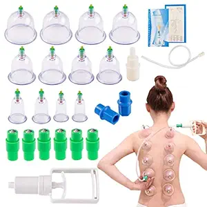 Ishika accessories Cupping Therapy Kit, Professional Chinese Acupoint Cupping Therapy Set with Vacuum Pump, Cupping Set for Body Massage, Pain Relief, Physical Therapy