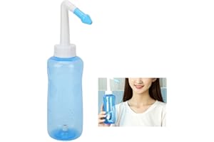 YEmirth Nasendusche, Neti mit Salz, 500 ml Neti Pot zum Spülen der Nase Nasenreiniger Nasensessus Spülen für sanftes Atmen mit 2 Düsen Flasche Nasenspülreiniger für Erwachsene und Kinder