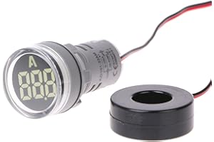 LAOSEP ZHOUMO AC 220 V 22 mm Ampèremètre numérique 0-100 A Moniteur de courant Lampe de signal Ampèremètre (Blanc)