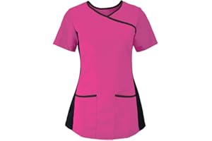 Workwear World WW343 Ladies Stretch Fabric Contrast Hospital/Medical Healthcare Scrub Tunic