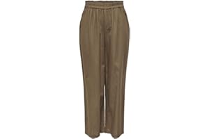 ONLY Spodnie damskie z wysokim stanem, mieszanka lnu, Cub, (XXL) W / 34L