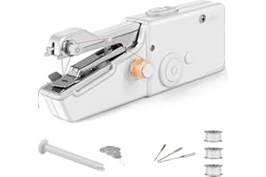 DAGOSH Sewing Machine With Easy Operation And Needles Staying In Fixed Places, Portable Sewing Machine, Hand Held Sewing Machine For Home Travel Use/Gift/Beginners&Adults(White)