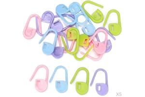 HOUSWEETY 100pcs Marqueurs Verrouillages Epingles pour Tricot Crochet Couture Maille - Couleurs Assorties