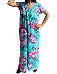 Indiatrendzs Women's Nighty Hosiery Floral Night Gown Free Size