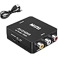 XPMY RCA to HDMI Adapter, AV to HDMI Converter, 1080P to HDMI CVBS AV Composite Video Audio Adapter for PC Laptop Mini Xbox PS2 PS3 TV STB VHS VCR Camera DVD