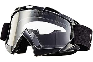Mdurian Lunettes de Moto Motocross Lunettes de Ski de Course Protection Tout-Terrain pour VTT Scooter de Lunettes de Soleil Anti-poussière Lunettes Len Transparent