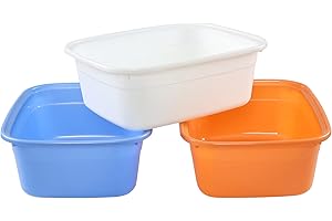 Gitany Bacinella in Plastica, Rettangolare, Nero Bianco Grigio, Confezione da 3 Bacinella