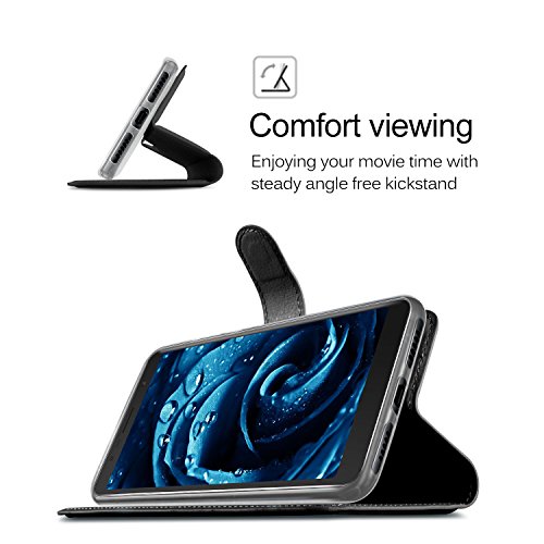 Alcatel 3V HÃ¼lle, KuGi Alcatel 3V Wallet Case, Brieftasche Case HÃ¼lle PU Kunstleder Flip Case mit Standfunktion KartenfÃ¤cher und Bargeld fÃ¼r Alcatel 3V smartphone.Schwarz