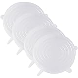 Ryaupy 4 Pezzi Coperchi In Silicone, Coperchi in Silicone Stretch, Coperchi Riutilizzabili Elastici, per Vari Contenitori,Pia