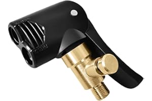 BLEEZM Adaptateur de Valve de Pneu de Voiture, pour Les Pneus de Voiture, Vélo et de Moto, Tête de Pompe de Remplacement Filetée avec Double Valve, Embout de Gonflage Laiton
