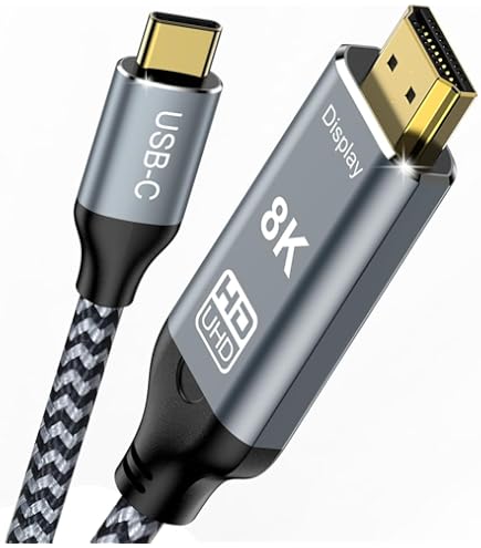 Câble USB-C Vers Mini DisplayPort 8K 60Hz 2m - Adaptateur Aluminium Space Grey Plug & Play HDR