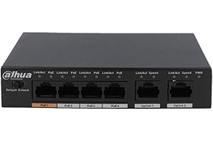 Commutateur DAHUA|PFS3006-4ET-60|Type L2|6x10Base-T / 100Base-TX | Ports PoE 4|60 W | DH-PFS3006-4ET-60