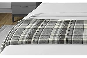 McAlister Textiles Heritage Tartan Bed Runners - For Single Double Kingsize Beds & Hotel Bedding - Charcoal Grey 50cmx240cm - 20x94 Inches