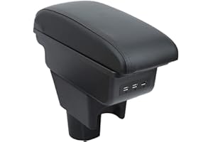 OYHCM Bracciolo Centrale per Renault Dacia Duster I 2010-2015, Doppio Scomparto, Pelle Nera, Facile da Installare, Accessorio Auto Personalizzato