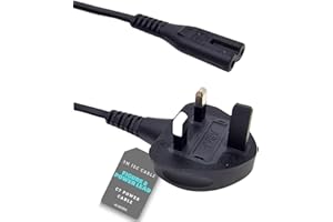 ELECTOYS 3 Pin UK Mains Figure 8 Power Lead IEC C7 Cable Figure 8 Power Cable Compatible With Xbox One S Slim, Xbox One X, Sony PS3 PS4 (Slim Edition) HP/Samsung/Sony/Acer/Asus Laptop - 2m/3m (3M)