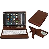 ACM USB Keyboard Case Fire Hd 8 Tablet Cover Stand with Micro USB OTG (Brown)