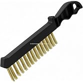 Kendo Tel Fır&ccedil;a, Pirin&ccedil; Kaplı &Ccedil;elik Tel, Pas S&ouml;k&uuml;c&uuml;, Boya Temizleyici, Y&uuml;zey Hazırlık Fır&ccedil;ası, Plastik Saplı, 23 cm