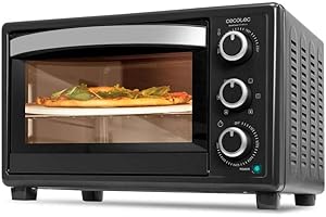 Cecotec Forno da Tavolo Bake&Toast 2600 Black 4Pizza. 26 L, 1500 W, Include Pietra Pizza per risultati come un tradizionale Forno a Pietra, 6 diverse Funzioni, Vassoio Raccoglimiglie