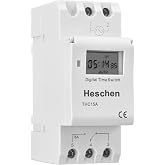 Heschen Digital LCD Weekly Timer Relay Switch THC15A AC 220V to 240V 16A SPST 35mm DIN Rail
