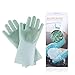 Produktbild SSLHDDL Silikon Handschuhe mit wash Scrubber umweltfreundlich Waschhandschuh Hitzebeständige Spülhandschuhe Reinigungsbürste für Küche, Bad, Tierpflege, Autowäsche, Haushalt,Green