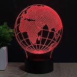 Globus 3D optische LED Illusion Lampen, FZAI 7 Farbe blinkende Kunst Skulptur Lichter Schlafzimmer Schreibtisch Tisch Nacht Licht Awesome Geschenke - 3