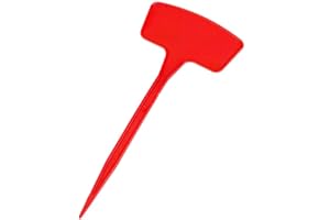 Xidmold Lot de 20 grandes étiquettes en plastique en forme de T pour plantes - Pour écrire, étiquettes enfichables en plastique pour plante, étiquettes de jardin (rouge, petit)