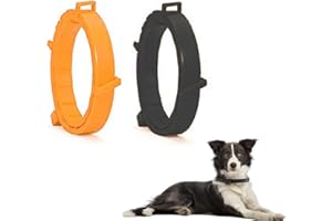 SSyang Collier Anti-Tiques pour Petits Chiens et Chats, 2 pièces Étanche et Réglable, Jusqu'à 8 Mois de Protection Contre Les Tiques avec des Ingrédients Naturels(Jaune + Noir)