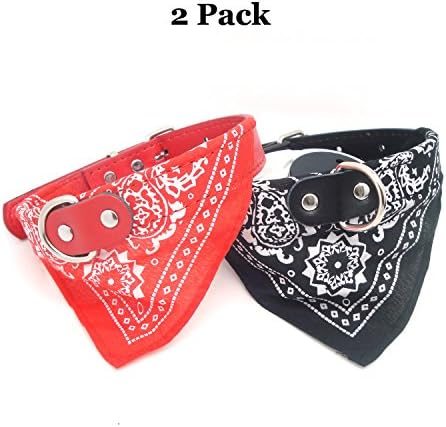 2 set adjustable Small Puppy Dogs Collars Fashion Pet Neckerchief Scarf (S, PINK &amp; BLACK)