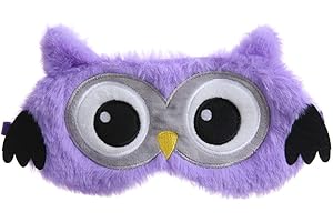 Dodheah Antifaz para Dormir para Niñas Unicornio Máscara de Sueño Suave Sombra para Dormir para Mujeres y Niñas Viajar Descansar Búho púrpura