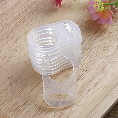 NUOLUX 10 Stück Baby Silikonring Adapter für Schnullerketten - 7