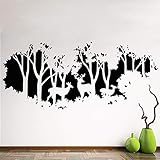 58 * 132 cm Art New Design décoration de la maison Vinyles cerfs en forêt sticker mural amovible pas cher PVC maison décor arbres et décalcomanies animaux